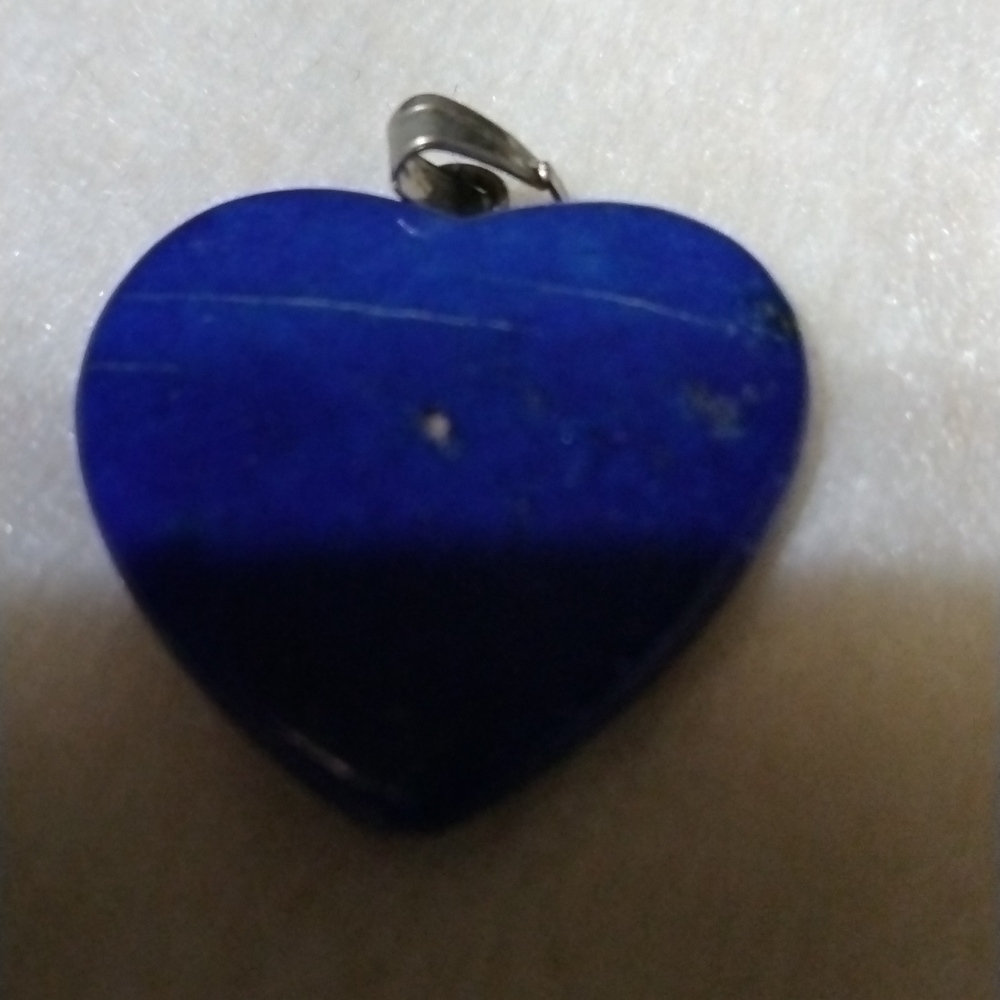 Blue lapis heart shaped necklace charm NWT (sku 341) - Picture 3 of 4